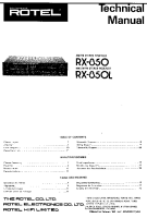 Rotel RX-850-850L - Technical manual